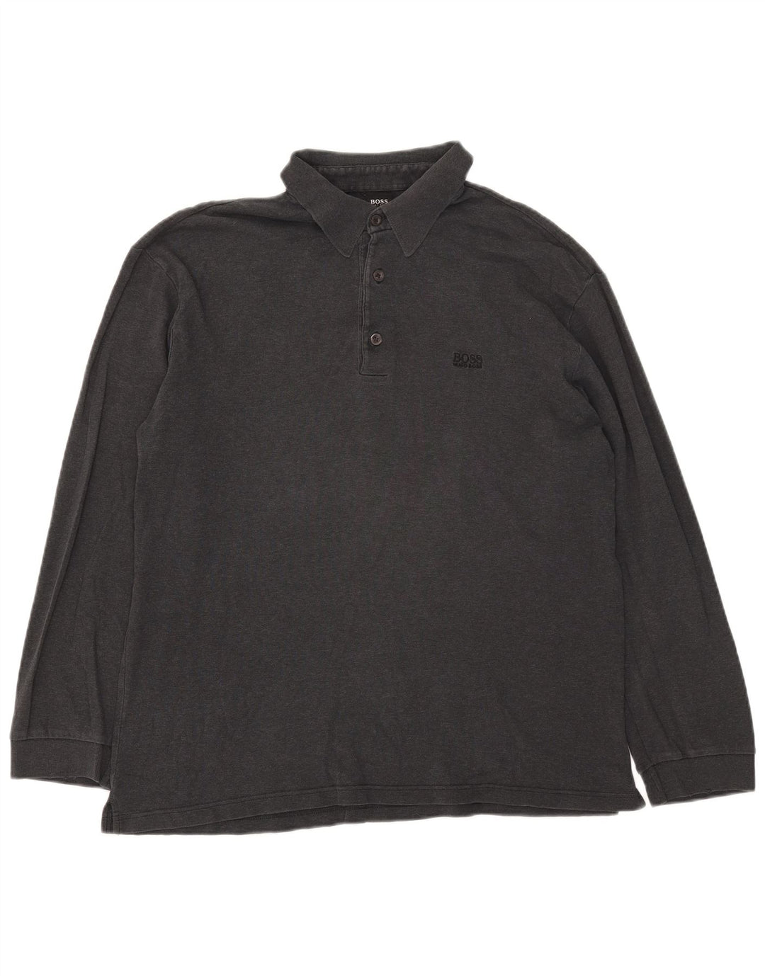 Camisa polo masculina de manga comprida Hugo Boss 2XL cinza