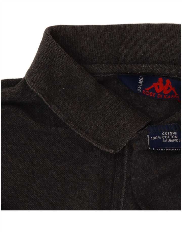 Camisa polo masculina de manga comprida Kappa XL cinza algodão