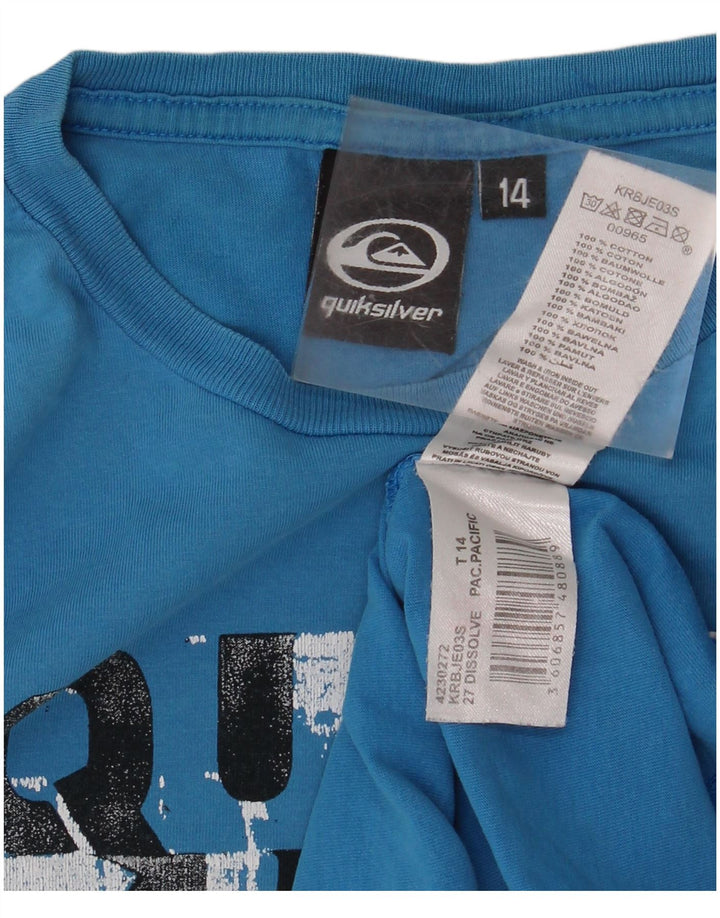 Camiseta gráfica QUIKSILVER para meninos 13-14 anos algodão azul