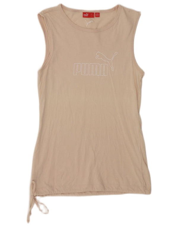 Colete gráfico feminino Puma UK 10 pequeno bege esportivo