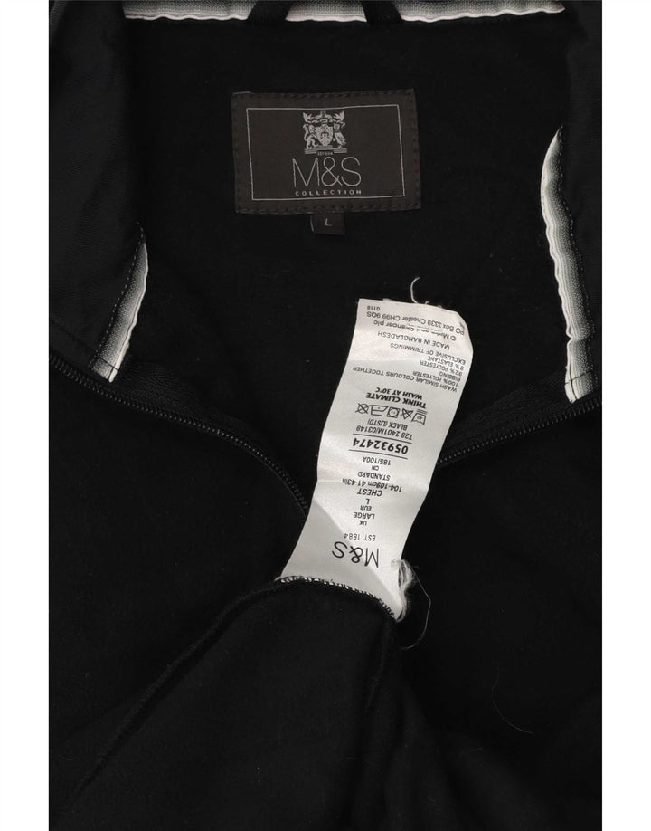 Jaqueta de lã masculina Marks & Spencer Reino Unido 40 grande poliéster preto