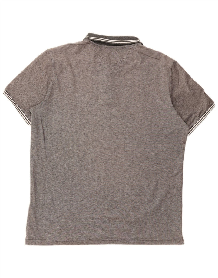 Camisa polo masculina Champion Easy Fit grande listrada cinza