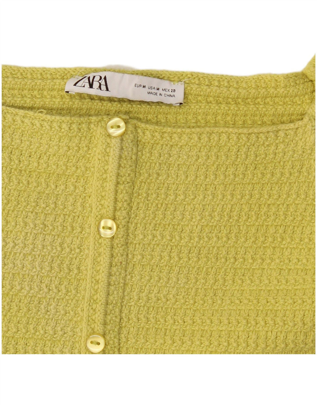 Zara Womens Crop Top UK 12 Médio Amarelo