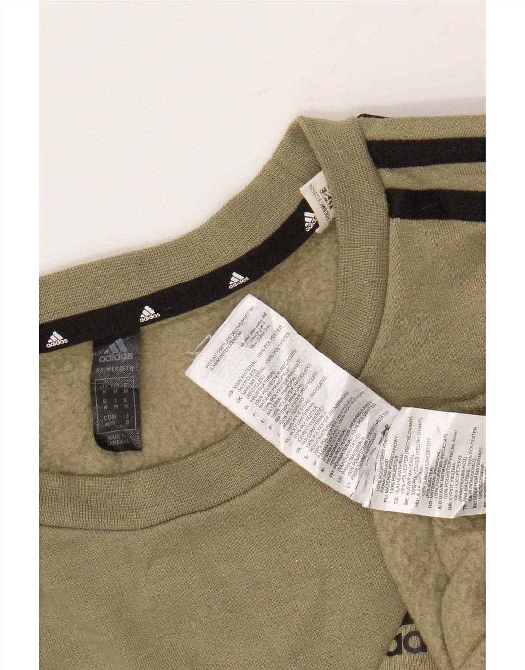 Adidas Mens Primegreen Moletom Jumper Médio Cáqui Poliéster