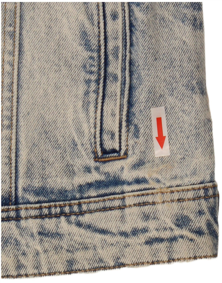 Jaqueta jeans feminina Desigual Mickey Mouse gráfica Reino Unido 10 algodão azul pequeno
