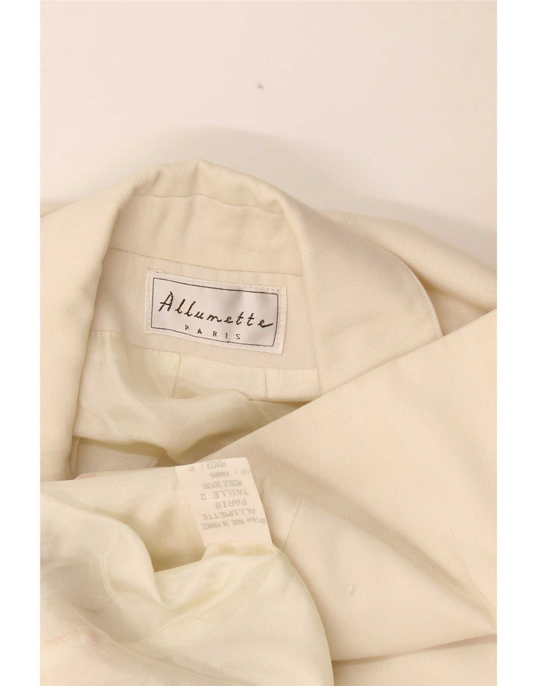 ALUMETTE AC. Jaqueta Blazer Feminina Paris Double Breasted Reino Unido 12 Bege Médio