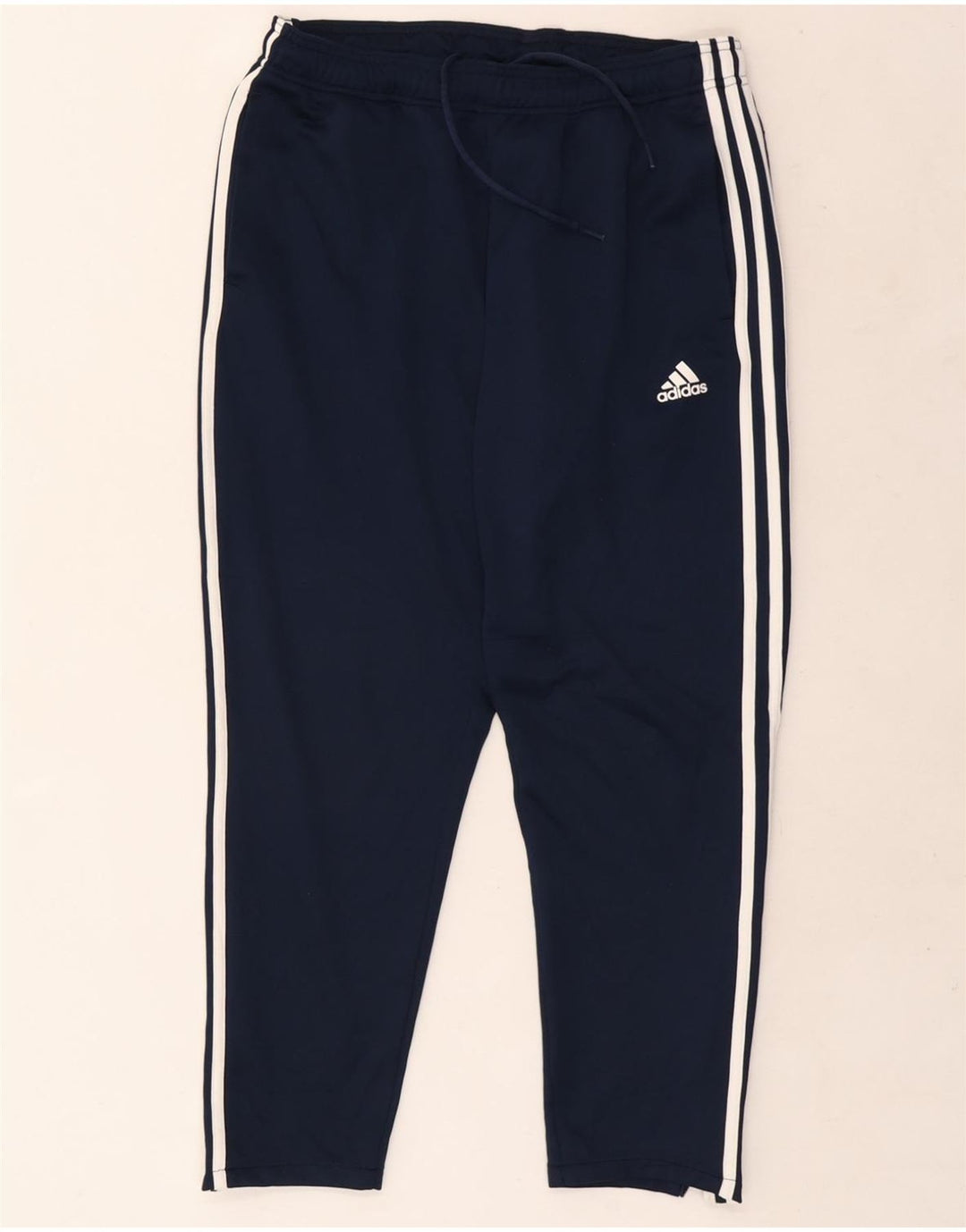 Calças de treino masculinas Adidas UK 40/42 poliéster azul marinho médio