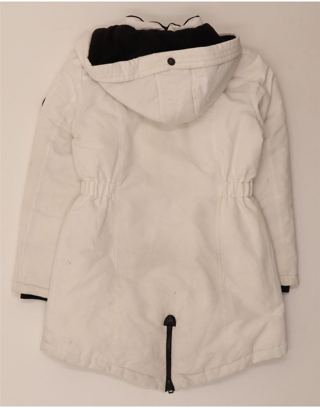 Jaqueta Parka com capuz feminina Diesel UK 10 poliéster branco pequeno
