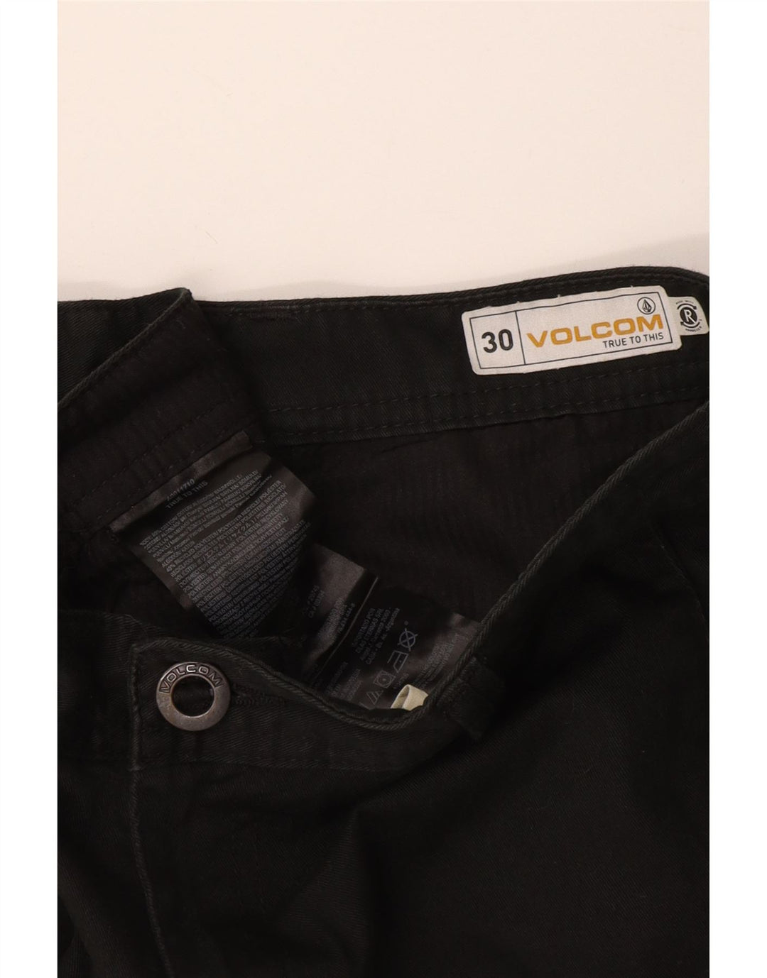 Volcom Mens Chino Shorts W30 Médio Algodão Azul Marinho