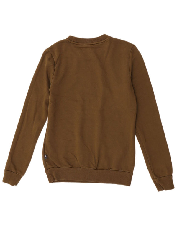 Puma moletom feminino jumper UK 6 XS algodão cáqui