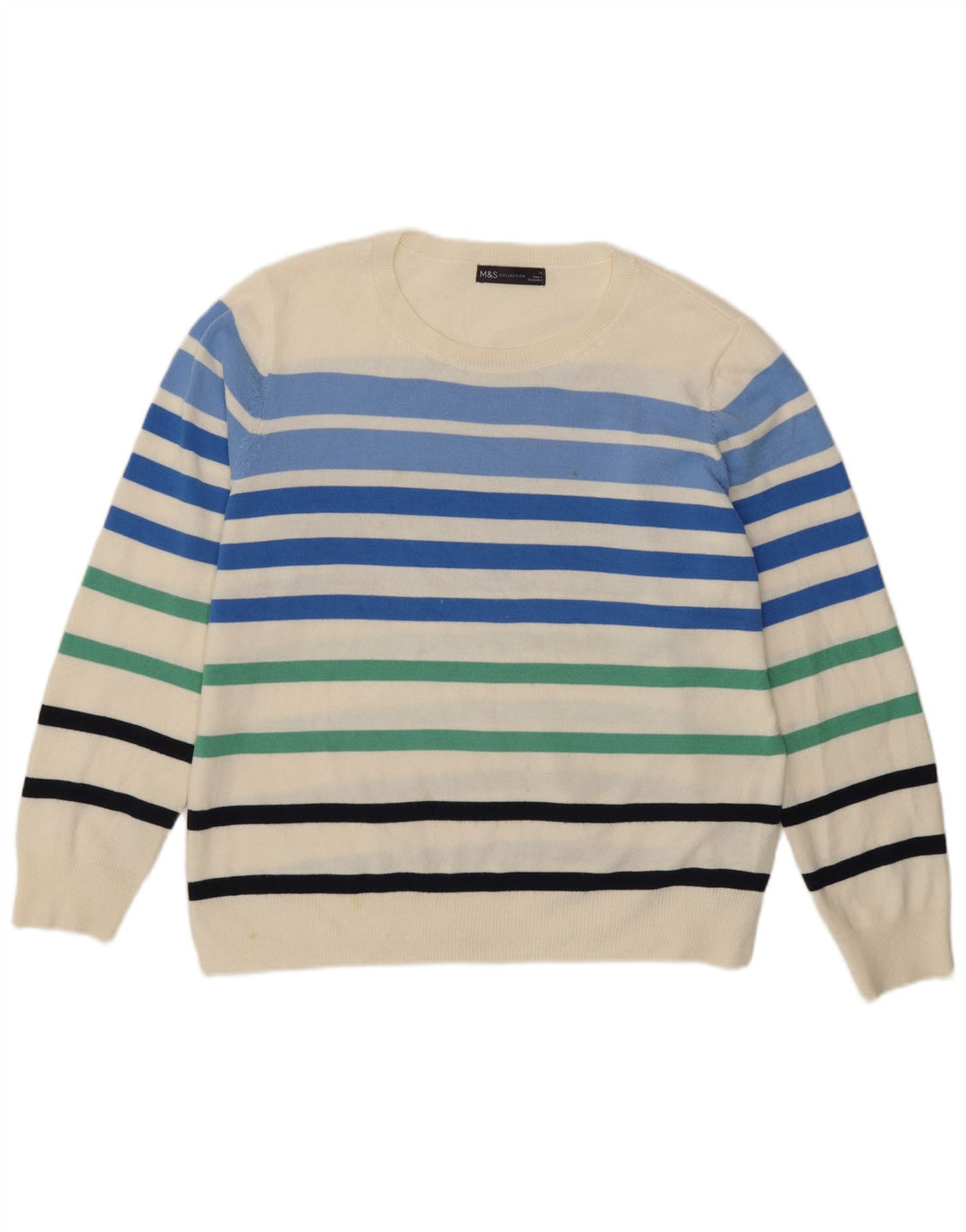 Suéter feminino Marks & Spencer com gola redonda Reino Unido 16 grande multicolorido