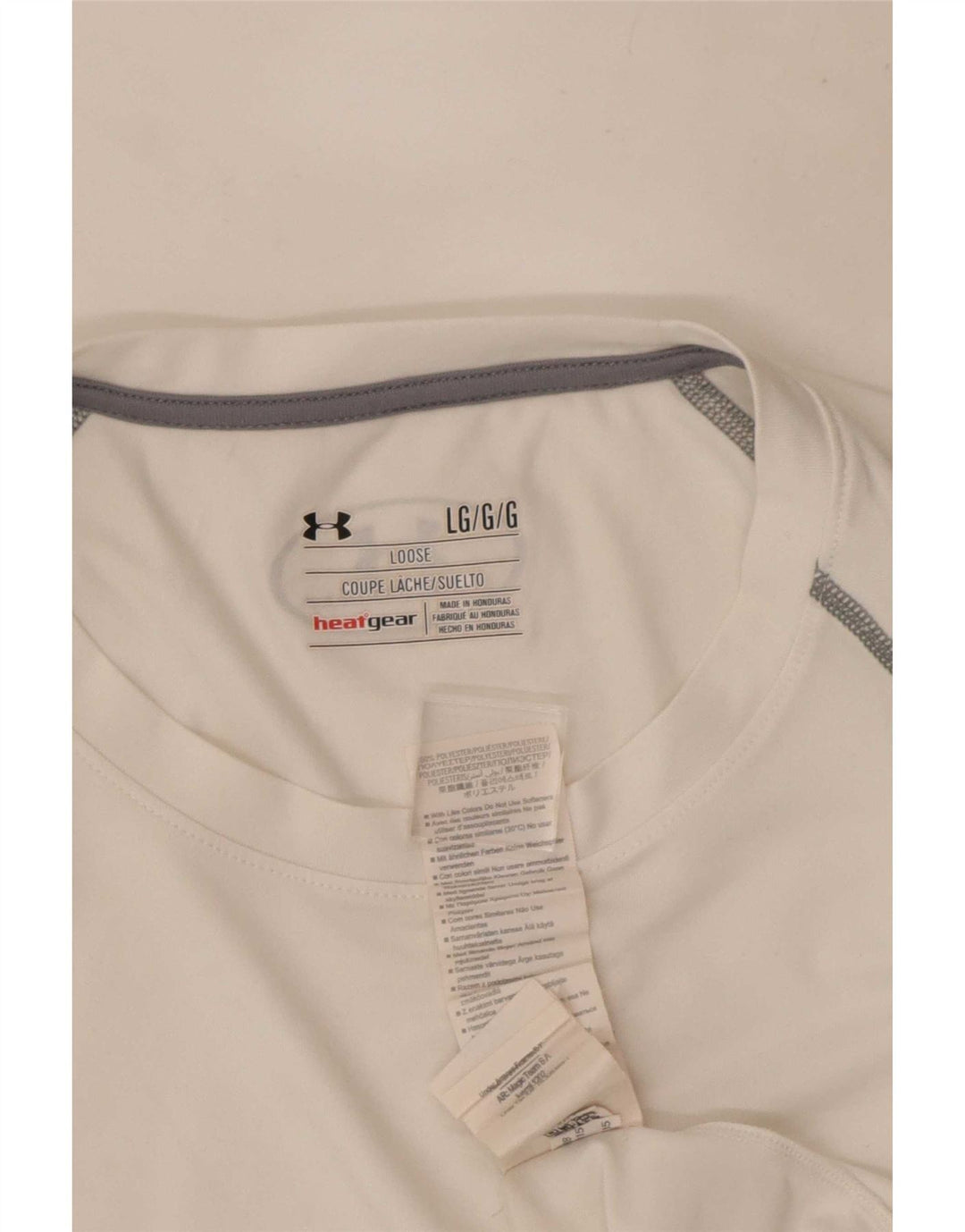 Under Armour Mens Heat Gear Top Manga Longa Grande Poliéster Branco