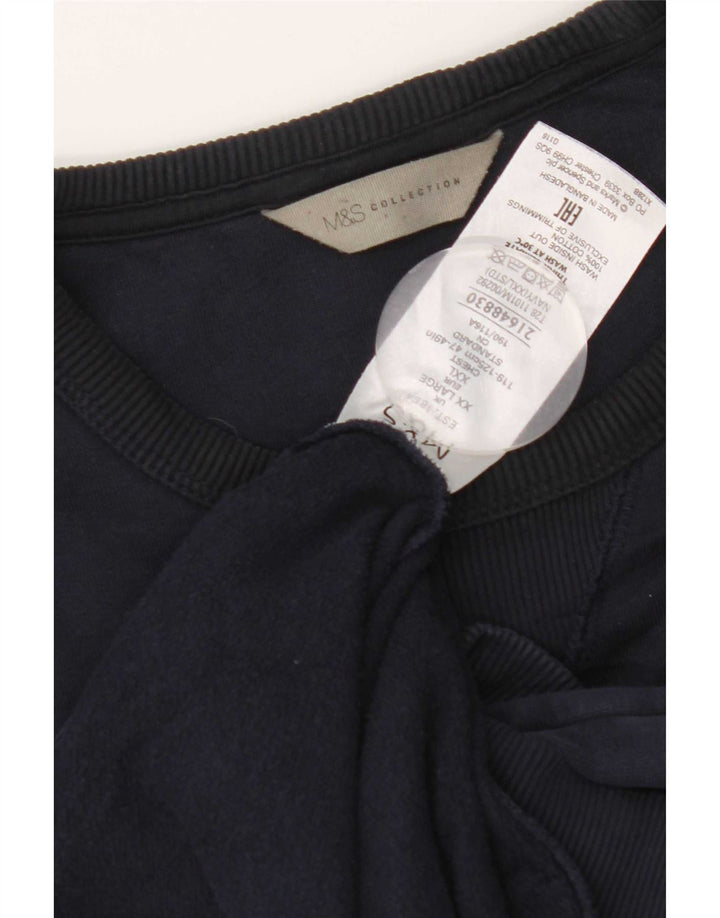 Suéter masculino Marks & Spencer 2XL algodão azul marinho