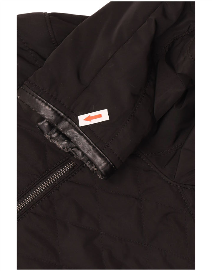 Jaqueta acolchoada masculina Zara UK 40 grande poliéster preto