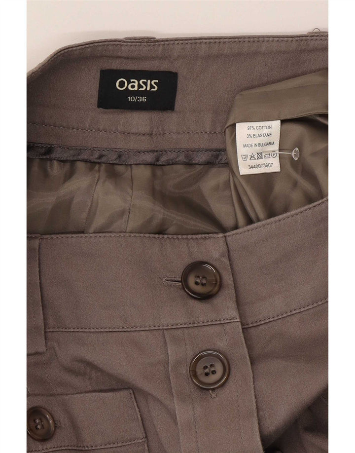 Saia midi regular feminina Oasis EUA 10 grande W30 algodão marrom