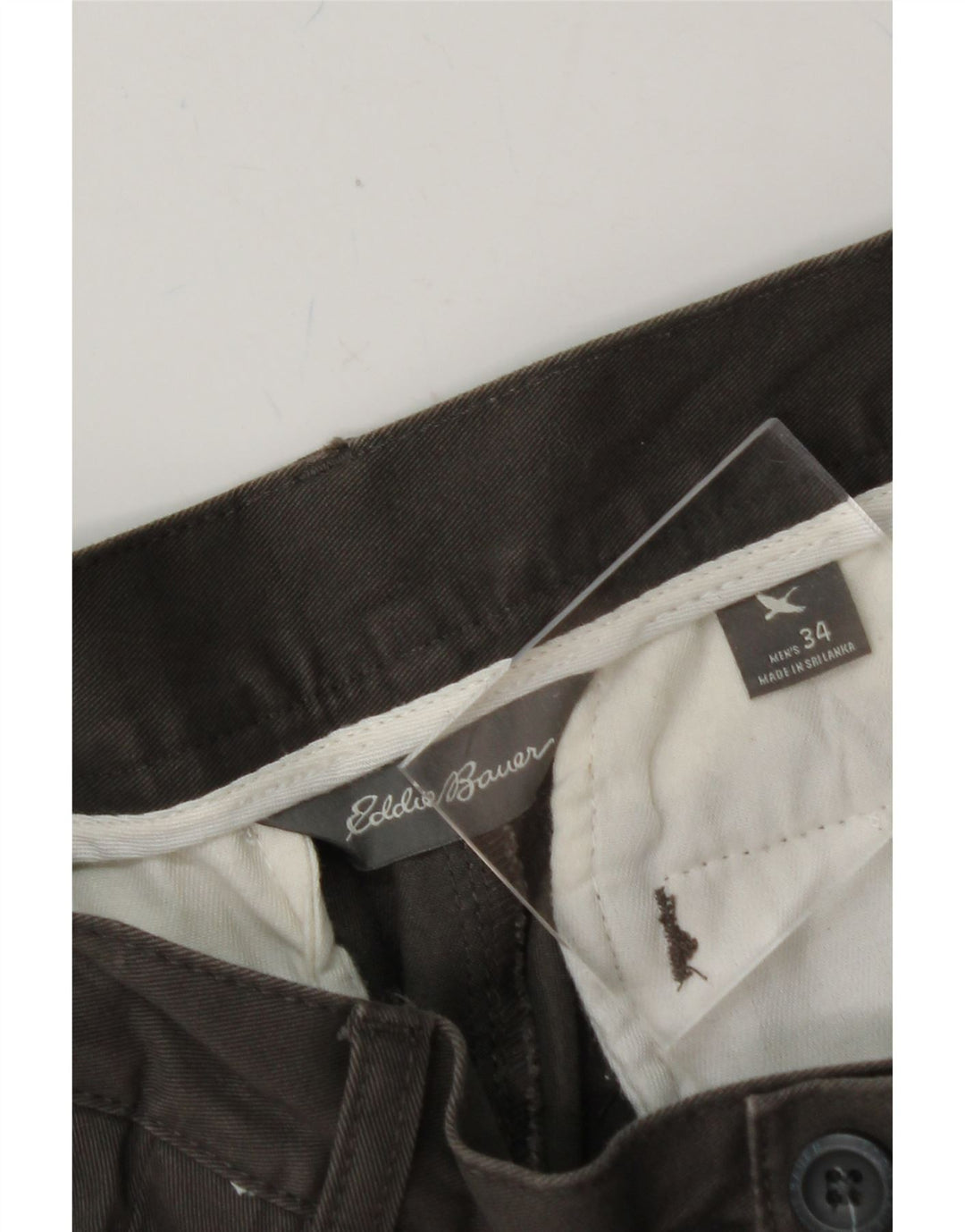EDDIE BAUER Mens Pegged Chino Trousers W34 L33 Grey Cotton Vintage Eddie Bauer and Second-Hand Eddie Bauer from Messina Hembry 