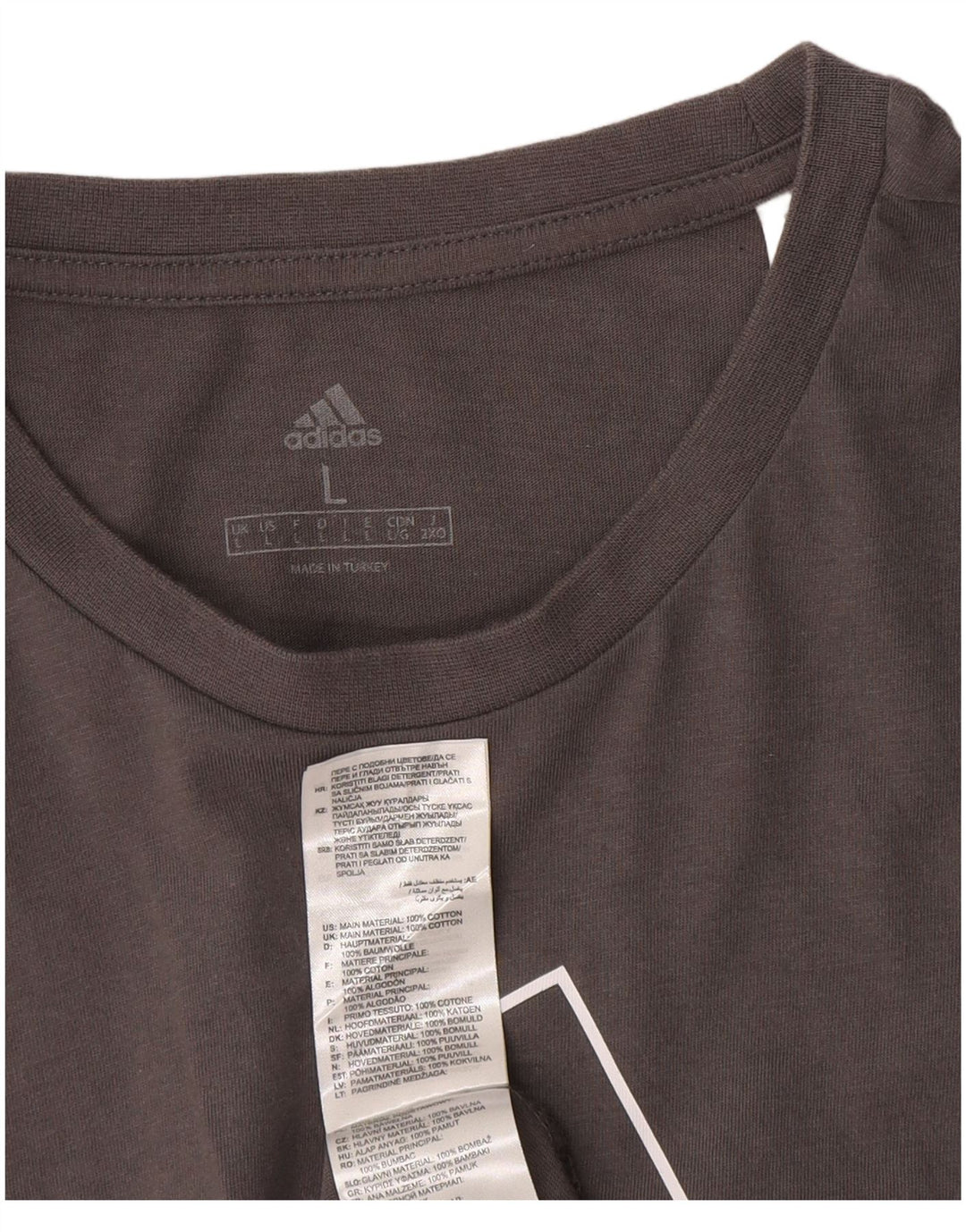 ADIDAS Camiseta masculina gráfica grande algodão cinza