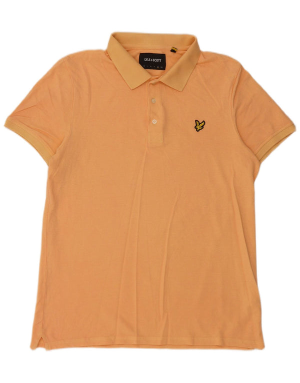 Camisa polo masculina de manga curta Lyle & Scott XL laranja algodão