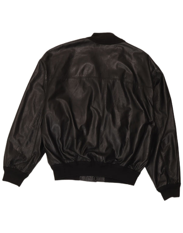 Lamatta Mens Leather Jacket IT 52 XL Black
