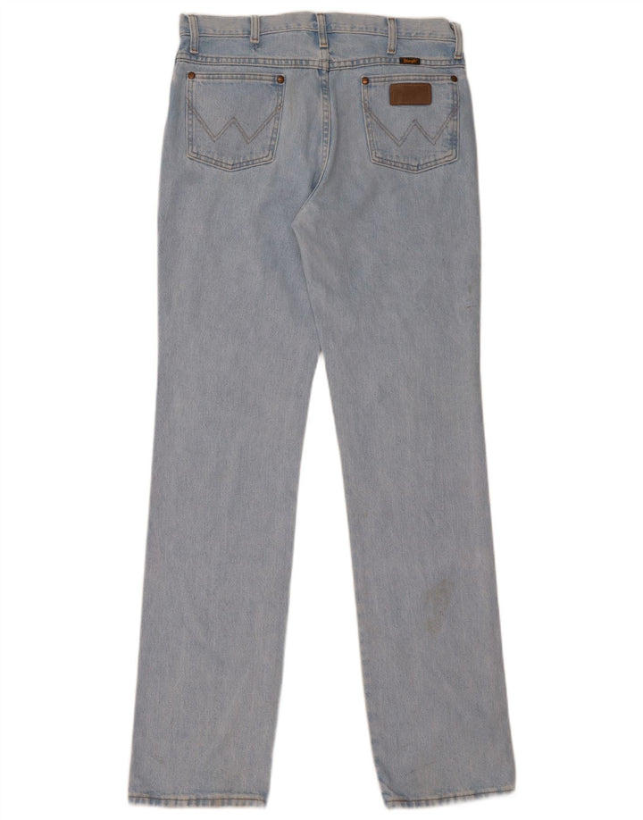 Wrangler Mens Straight Jeans W34 L36 Azul Algodão