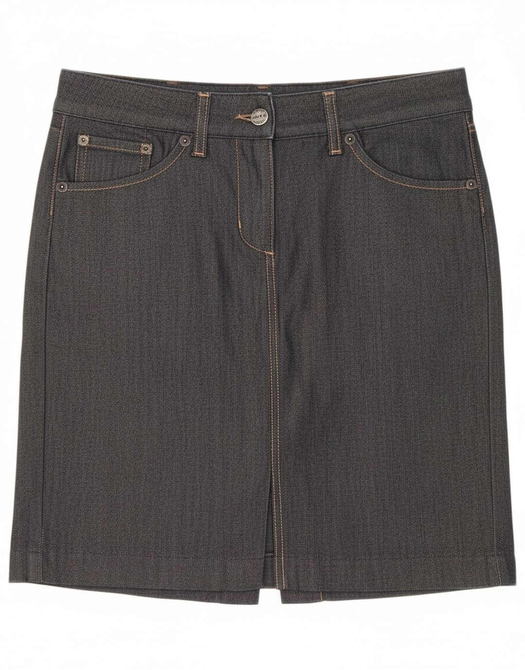 Saia jeans feminina Gant EU 36 pequena W28 algodão preto