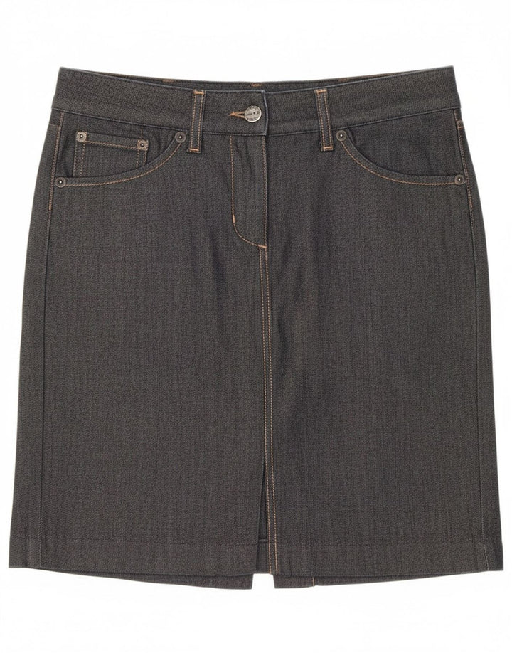 Saia jeans feminina Gant EU 36 pequena W28 algodão preto