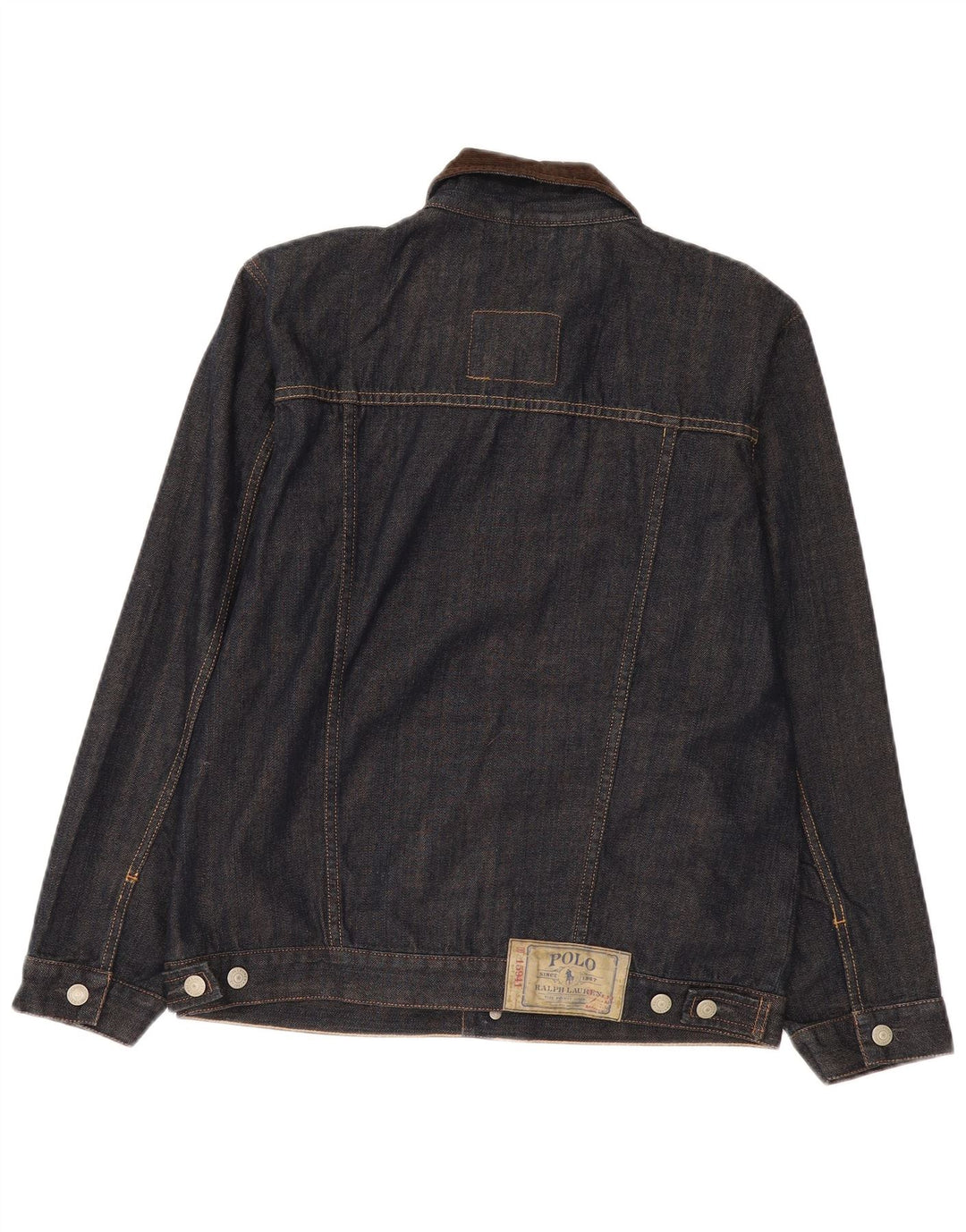 Jaqueta jeans masculina Polo Ralph Lauren 15-16 anos XL azul marinho algodão