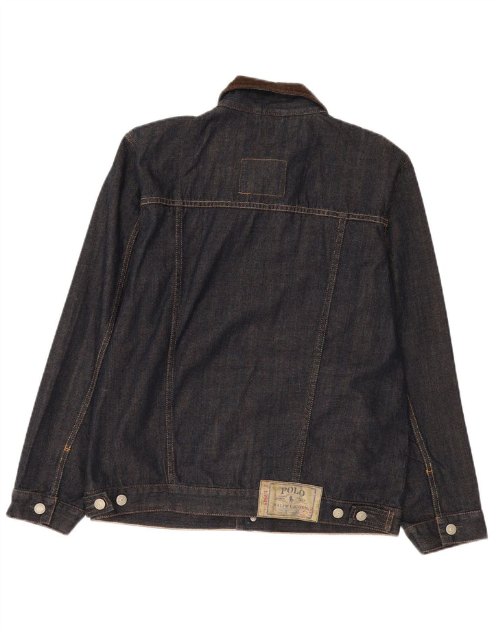 Jaqueta jeans masculina Polo Ralph Lauren 15-16 anos XL azul marinho algodão