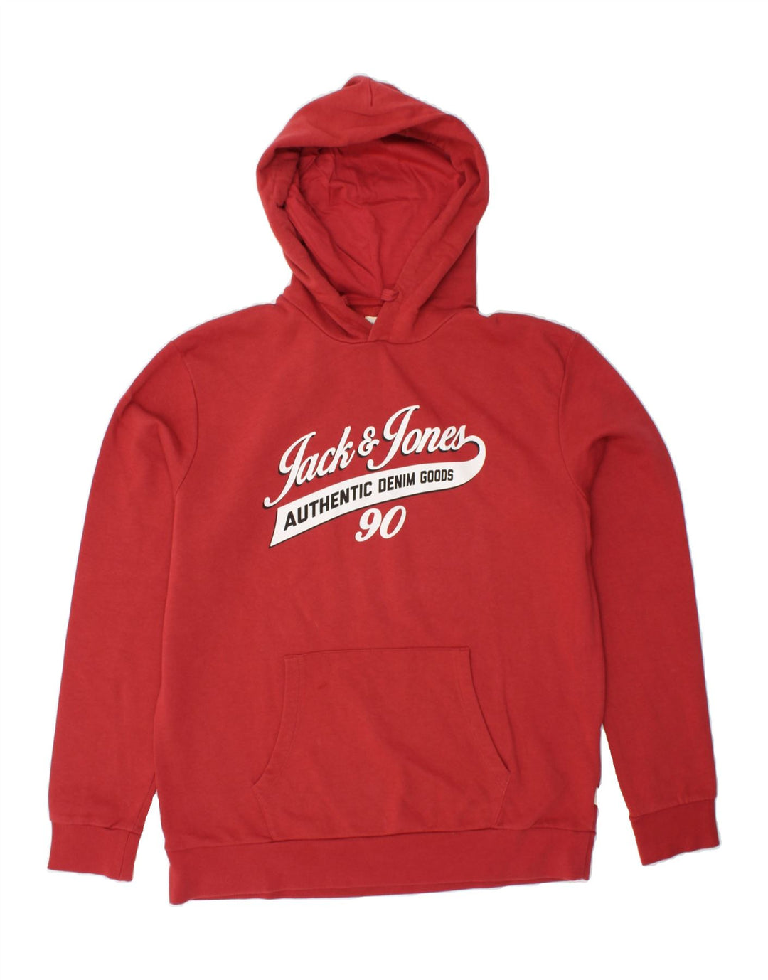 JACK & JONES Mens Graphic Hoodie Jumper XL Red Cotton Vintage Jack & Jones and Second-Hand Jack & Jones from Messina Hembry 