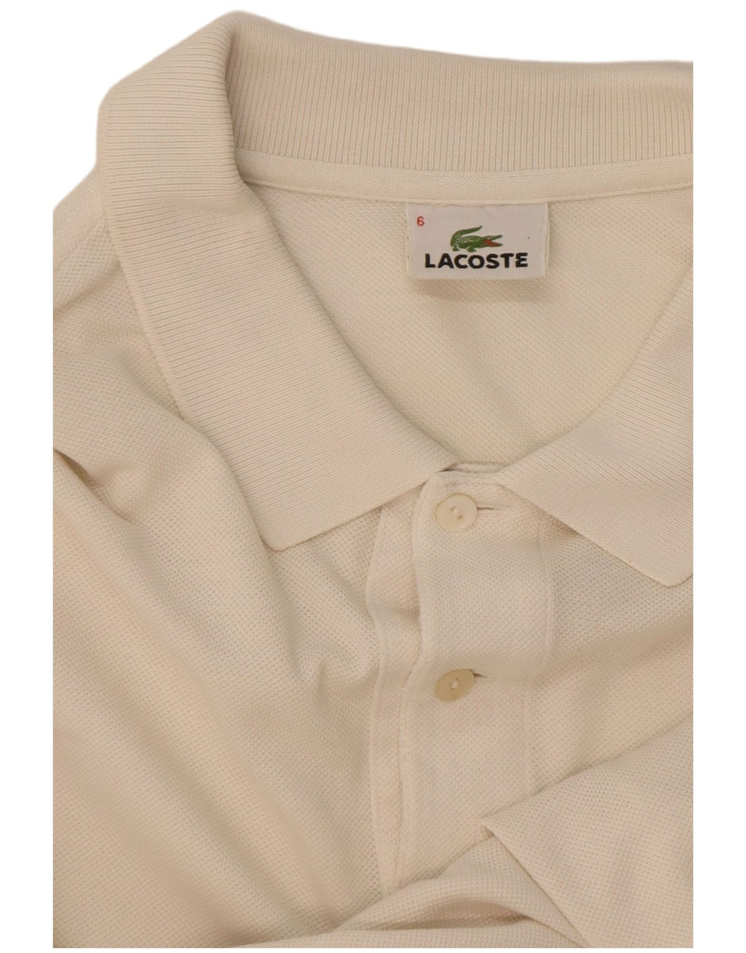 Camisa polo masculina Lacoste tamanho 6 XL branca