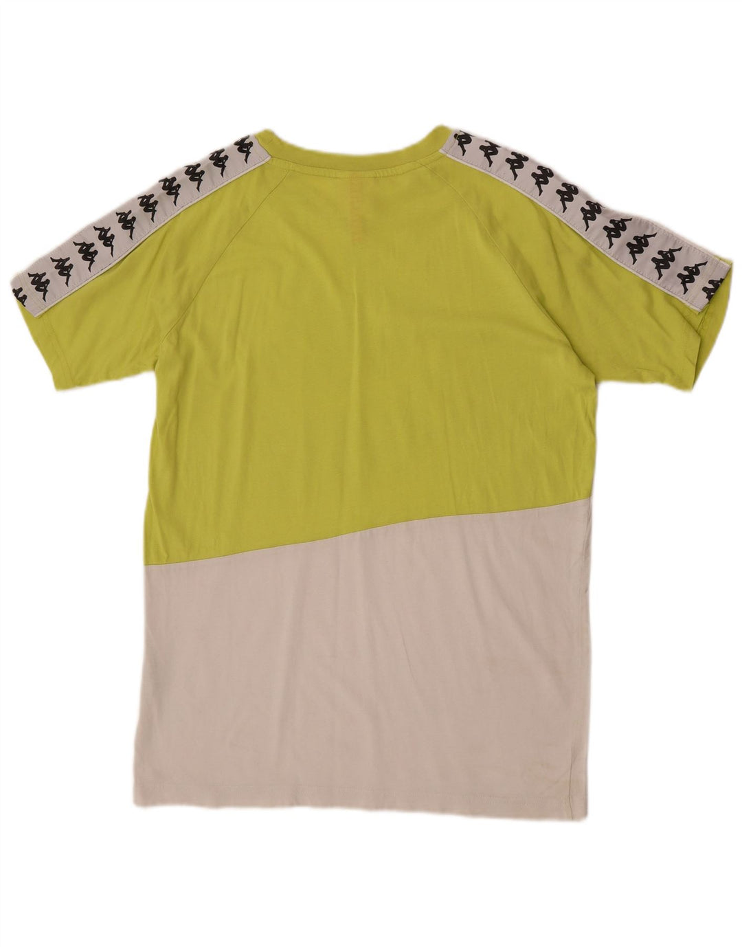 Camiseta gráfica masculina Kappa Top médio verde algodão colorblock
