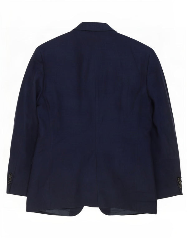Jaqueta blazer masculina de 2 botões Marks & Spencer Reino Unido 42 grande algodão azul marinho