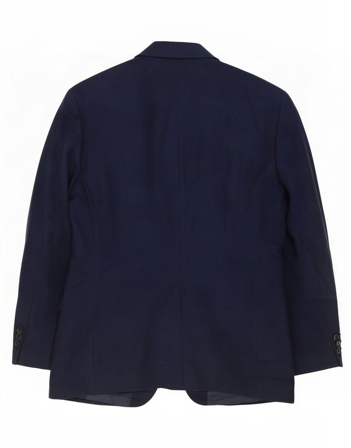 Jaqueta blazer masculina de 2 botões Marks & Spencer Reino Unido 42 grande algodão azul marinho