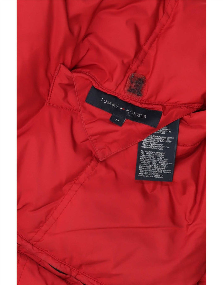 Colete acolchoado reversível masculino Tommy Hilfiger UK 38 poliéster vermelho médio