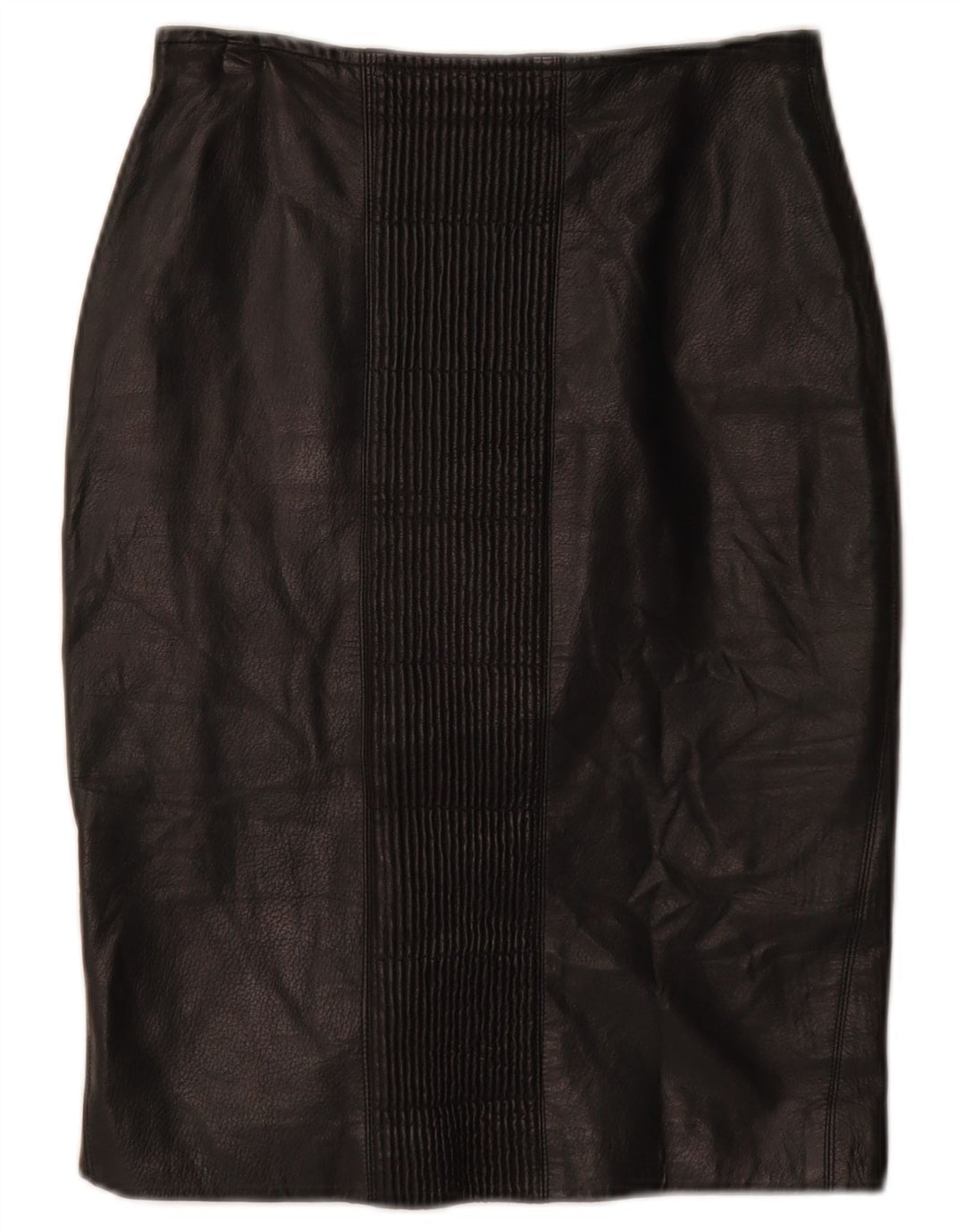 Saia feminina de couro VINTAGE W26 pequena preta