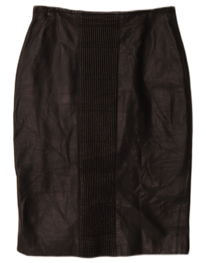 Saia feminina de couro VINTAGE W26 pequena preta