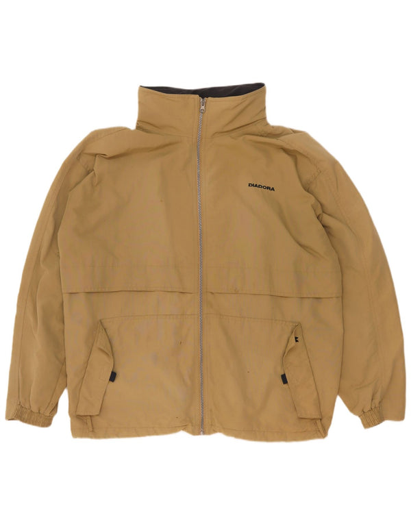 Jaqueta de chuva masculina Diadora com capuz UK 42 XL cáqui poliamida