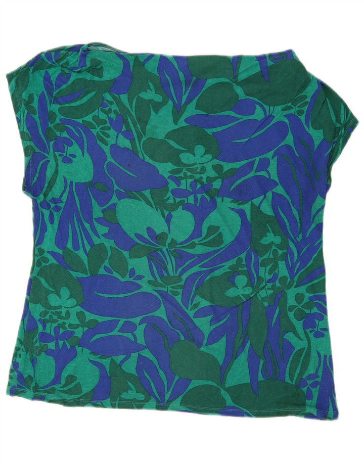 Max Mara Blusa feminina de fim de semana Top UK 12 Médio Azul Floral
