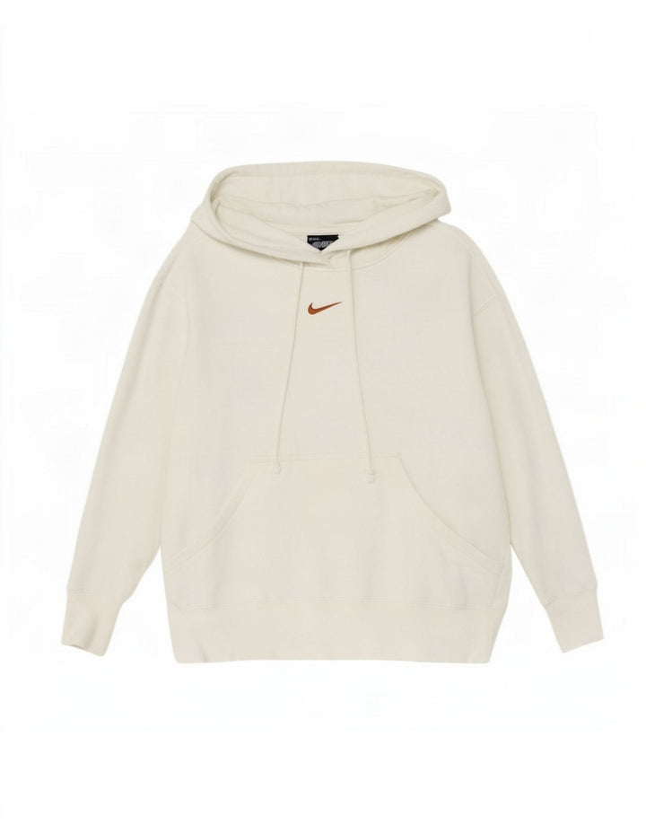 Nike Womens Hoodie Jumper UK 14 Médio Algodão Branco