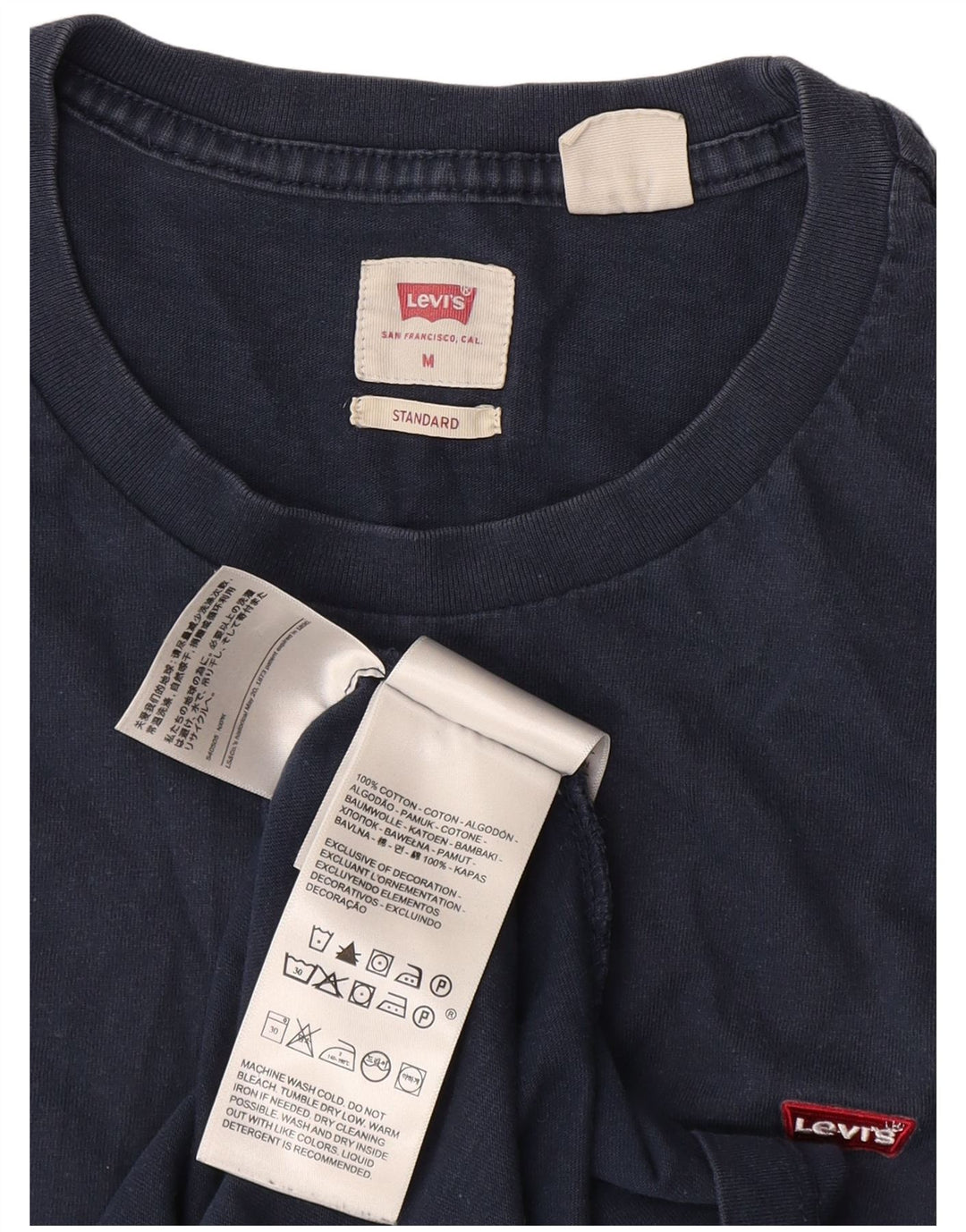 Camiseta masculina padrão Levi's Top médio algodão azul marinho