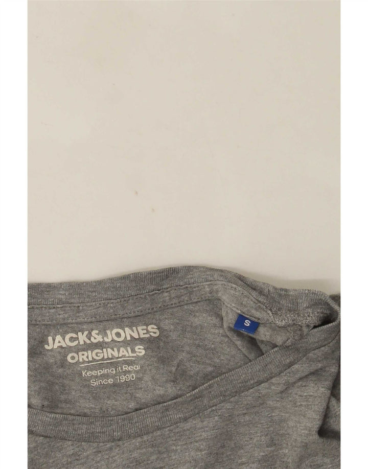 Camiseta masculina Jack & Jones Top pequeno bloco cinza colorido