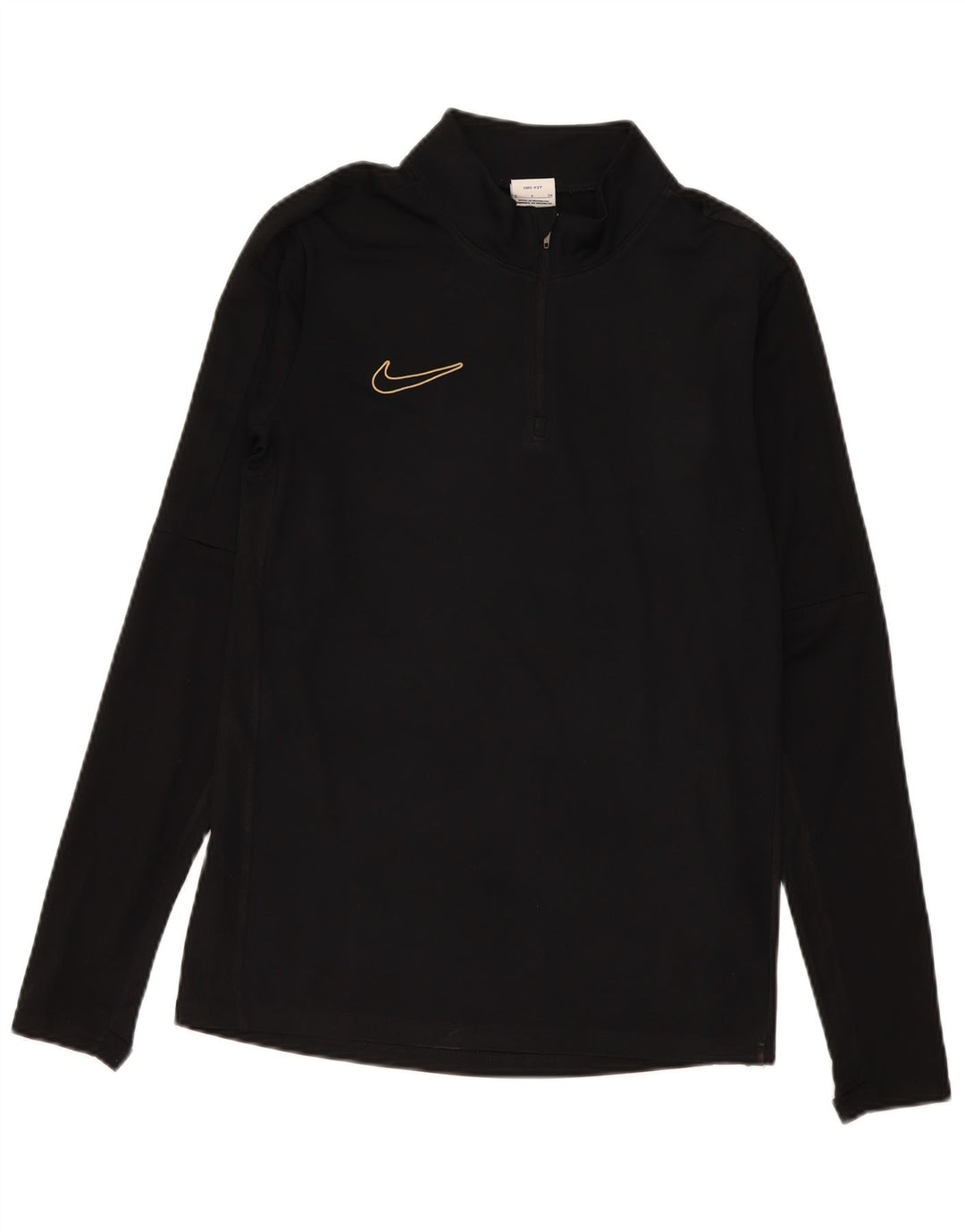 Pulôver masculino Nike Dri Fit com gola e zíper, top pequeno de poliéster preto