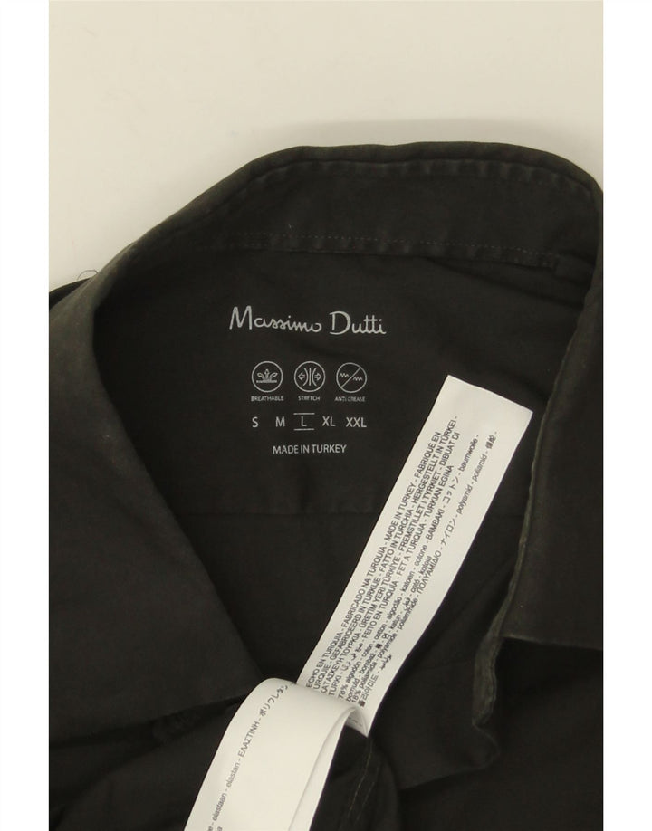 Camisa masculina Massimo Dutti grande algodão verde