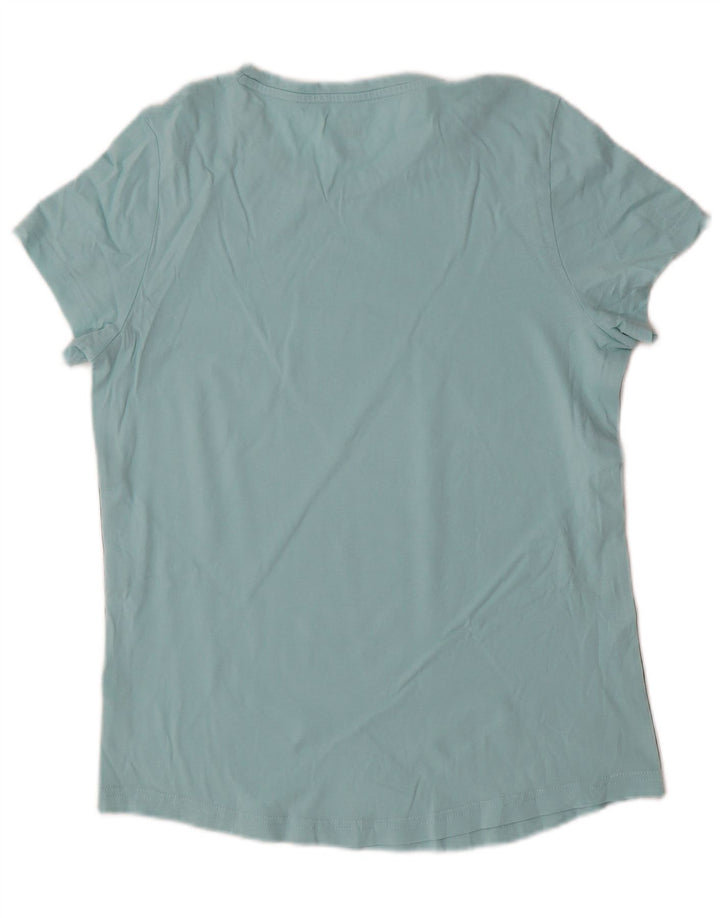 Camiseta feminina PUMA com estampa gráfica UK 12 bloco colorido azul médio