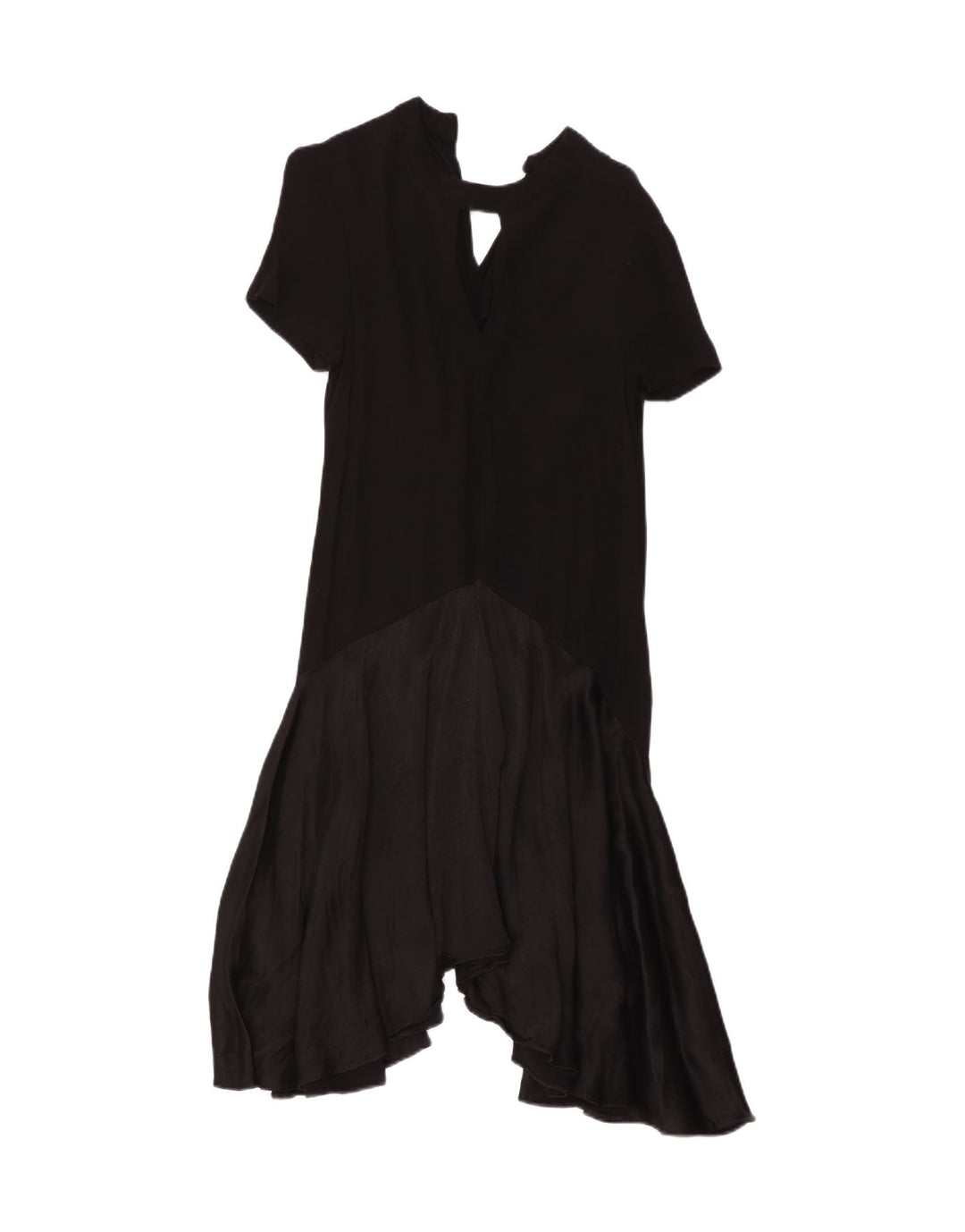 Vestido assimétrico feminino Marks & Spencer Reino Unido 10 pequeno preto