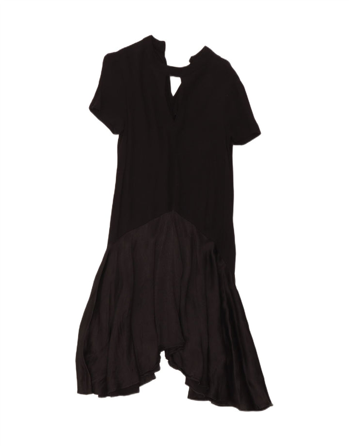 Vestido assimétrico feminino Marks & Spencer Reino Unido 10 pequeno preto