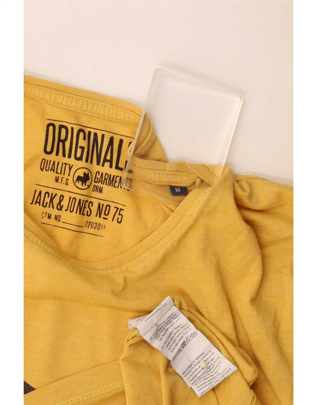 Jack & Jones Camiseta masculina gráfica Top poliéster amarelo médio