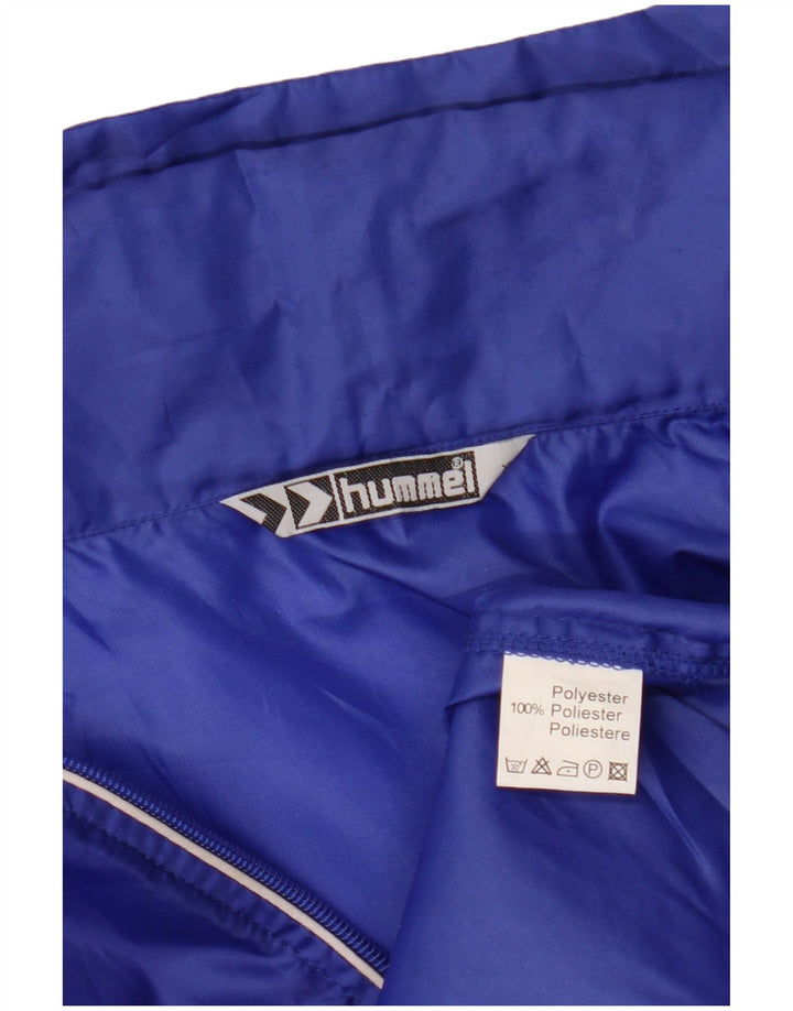 Jaqueta de chuva masculina com capuz gráfico HUMMEL UK 42 XL azul poliéster