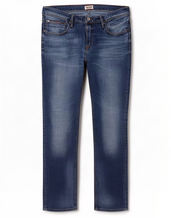 Tommy Hilfiger Masculino Slim Jeans W38 L30 Azul