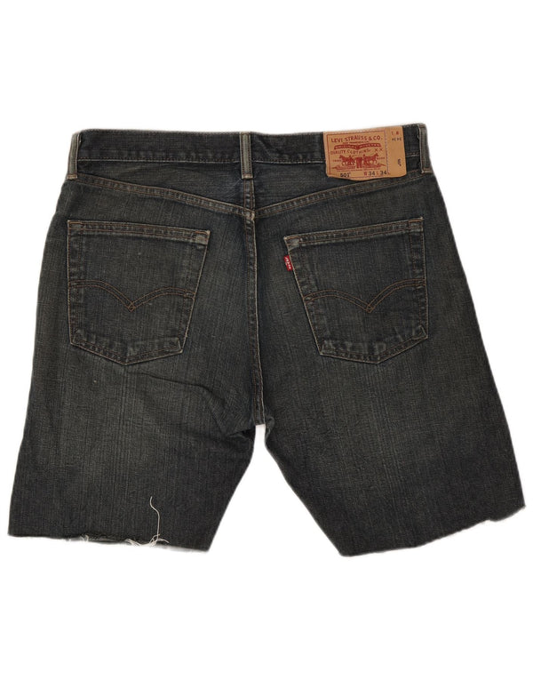 LEVI'S Mens 501 Shorts Jeans W34 Grande Algodão Azul